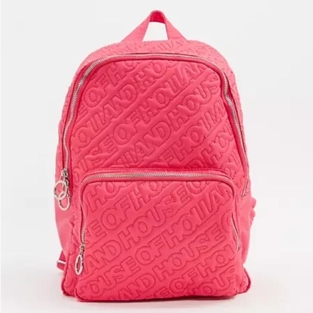 House of Holland embossed backpack in pink